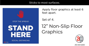 Social Distancing "Non-Slip" Floor Decal (set of 4)